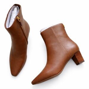 Lauren Ralph Lauren LRL Leather Ankle Boots Brown Sz 7 NIB